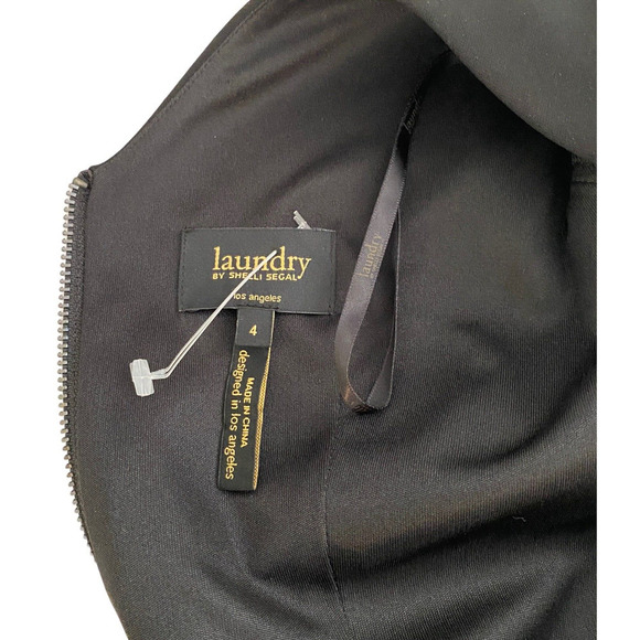 Laundry Shelli Segal Black Knee Length Sheath Dress Empire Waist Sz 4 NWT - Picture 8 of 10